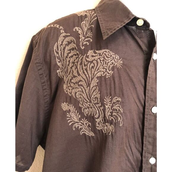 Lucky Brand Mens Brown Button Shirt XL - Picture 3 of 8